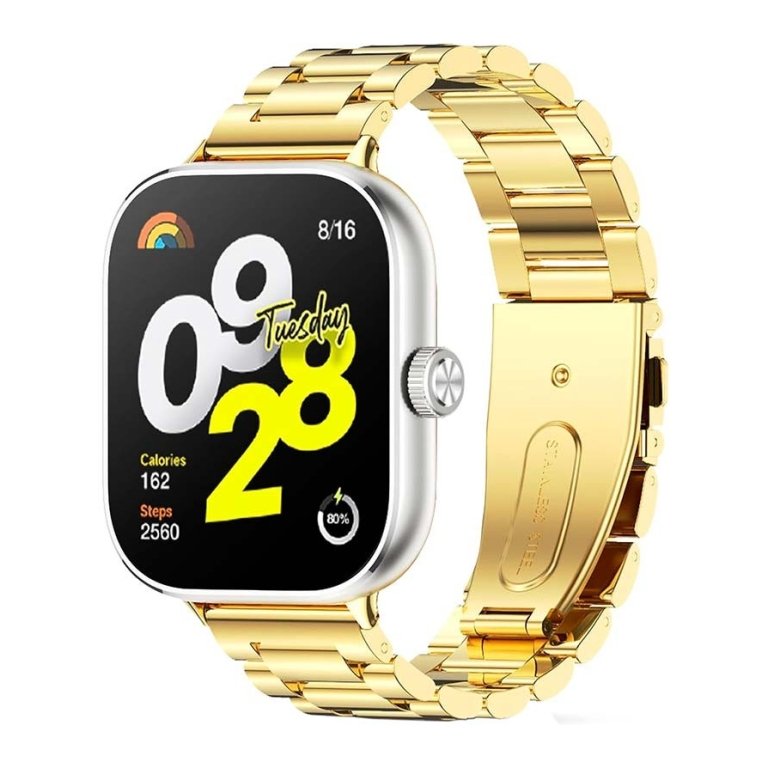 Pulseira Metal Elos Xiaomi Mi Smart Band 9 Pro / Band 8 Pro / Redmi Watch 4 / Redmi Watch 5 Dourado