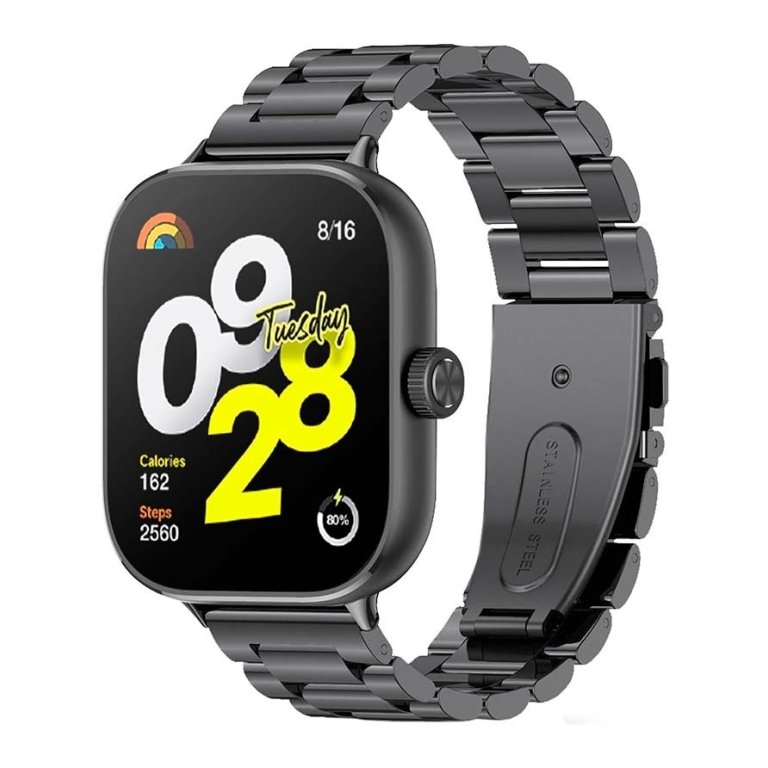 Pulseira Metal Elos Xiaomi Mi Smart Band 9 Pro / Band 8 Pro / Redmi Watch 4 / Redmi Watch 5 Preto
