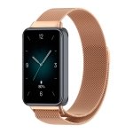 Pulseira Milanesa Magnética Huawei Band 8 / Huawei Band 9 / Honor Band 9 Dourado Rosa