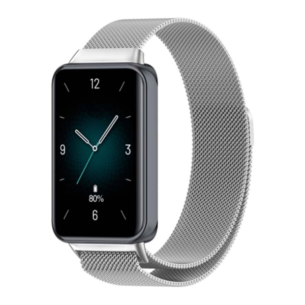 Pulseira Milanesa Magnética Huawei Band 8 / Huawei Band 9 / Honor Band 9 Prateado