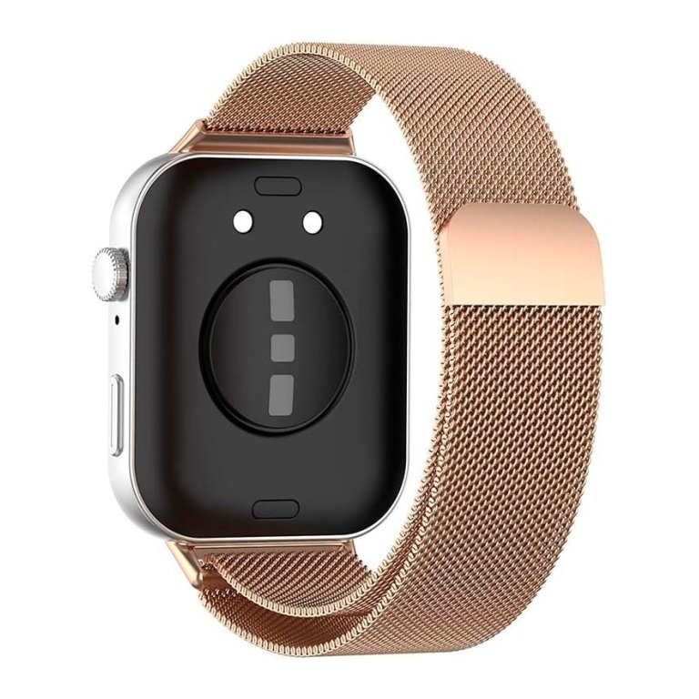 Pulseira Milanesa Magnética Huawei Watch Fit 3 Dourado Rosa