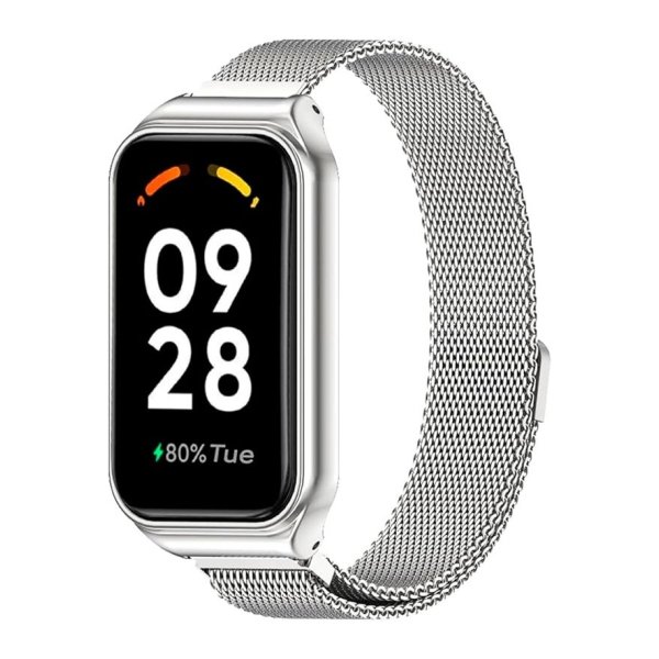 Pulseira Milanesa Magnética Xiaomi Mi Smart Band 8 Active / Redmi Smart Band 2 Prateado
