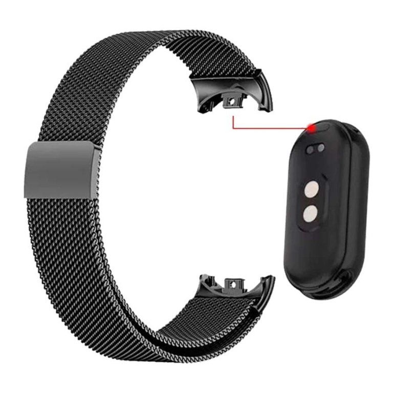Pulseira Milanesa Magnética Xiaomi Mi Smart Band 9 / Mi Smart Band 8 Dourado Rosa