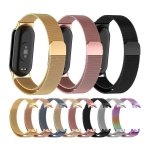 Pulseira Milanesa Magnética Xiaomi Mi Smart Band 9 / Mi Smart Band 8 Dourado Rosa
