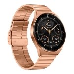 Pulseira Universal Aço Inoxidável 22mm para Smartwatch Xiaomi/Amazfit/Samsung/Huawei/Realme/Ticwatch Dourado Rosa