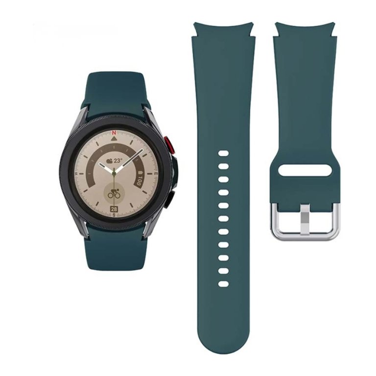 Pulseira de silicone Samsung Galaxy Watch 4/5/6 Verde Escuro