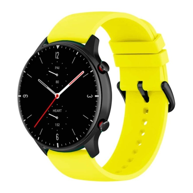 Pulseira de silicone Universal 22mm Amarelo para Smartwatch Xiaomi/Amazfit/Samsung/Huawei/Realme/Ticwatch