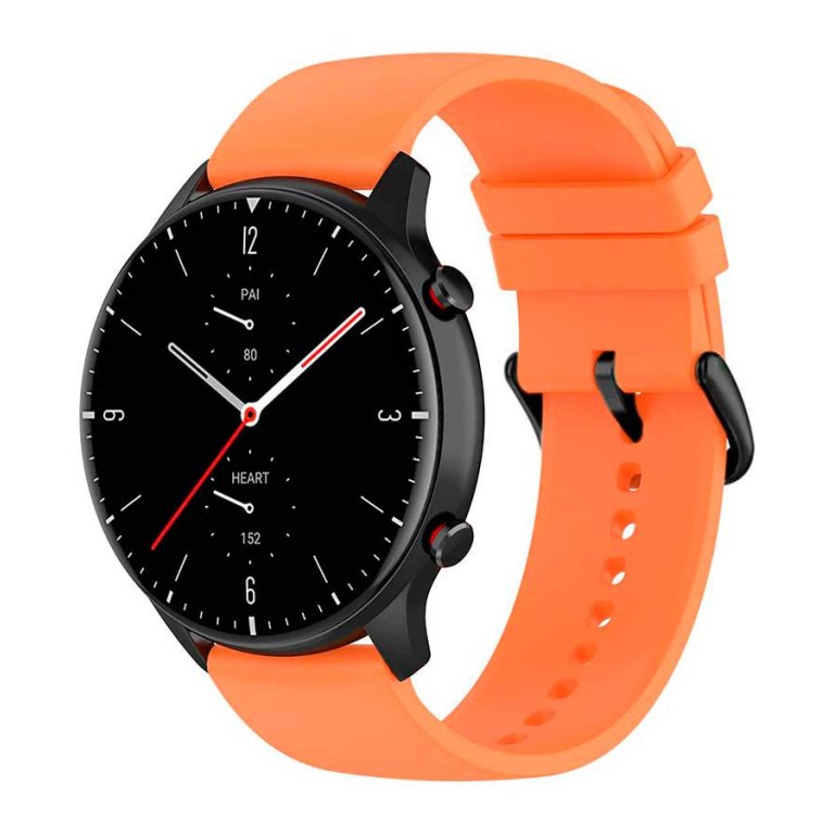 Pulseira de silicone Universal 22mm Laranja para Smartwatch Xiaomi/Amazfit/Samsung/Huawei/Realme/Ticwatch