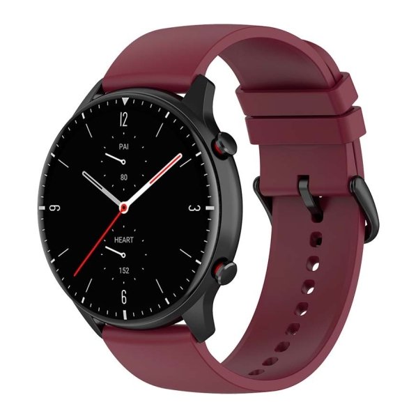 Pulseira de silicone Universal 22mm Vinho para Smartwatch Xiaomi/Amazfit/Samsung/Huawei/Realme/Ticwatch