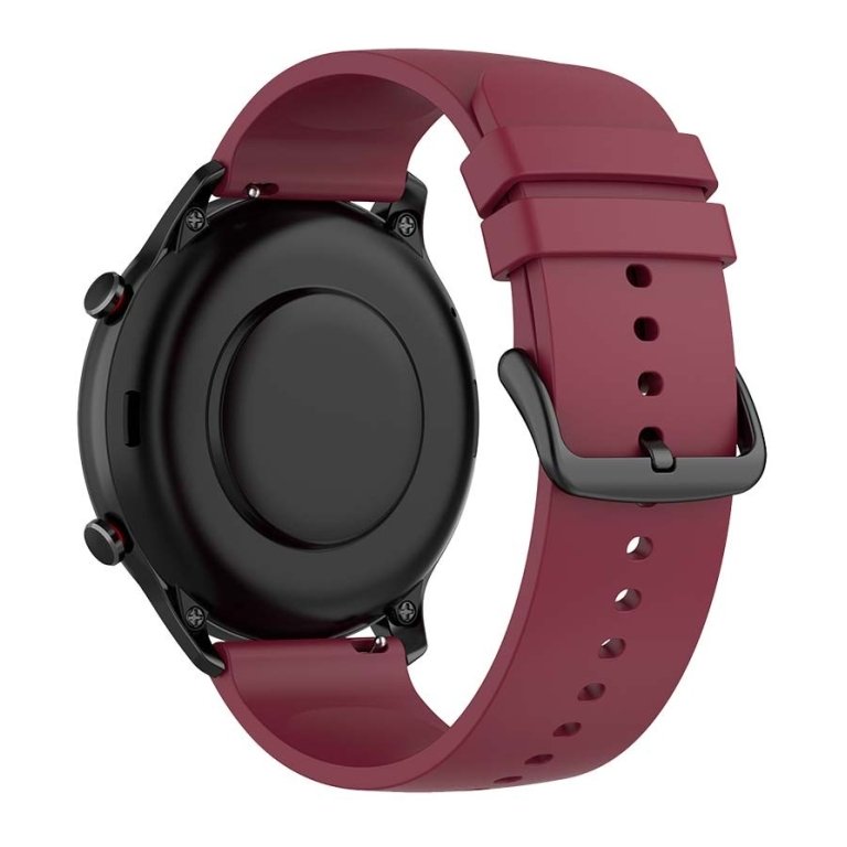Pulseira de silicone Universal 22mm Vinho para Smartwatch Xiaomi/Amazfit/Samsung/Huawei/Realme/Ticwatch
