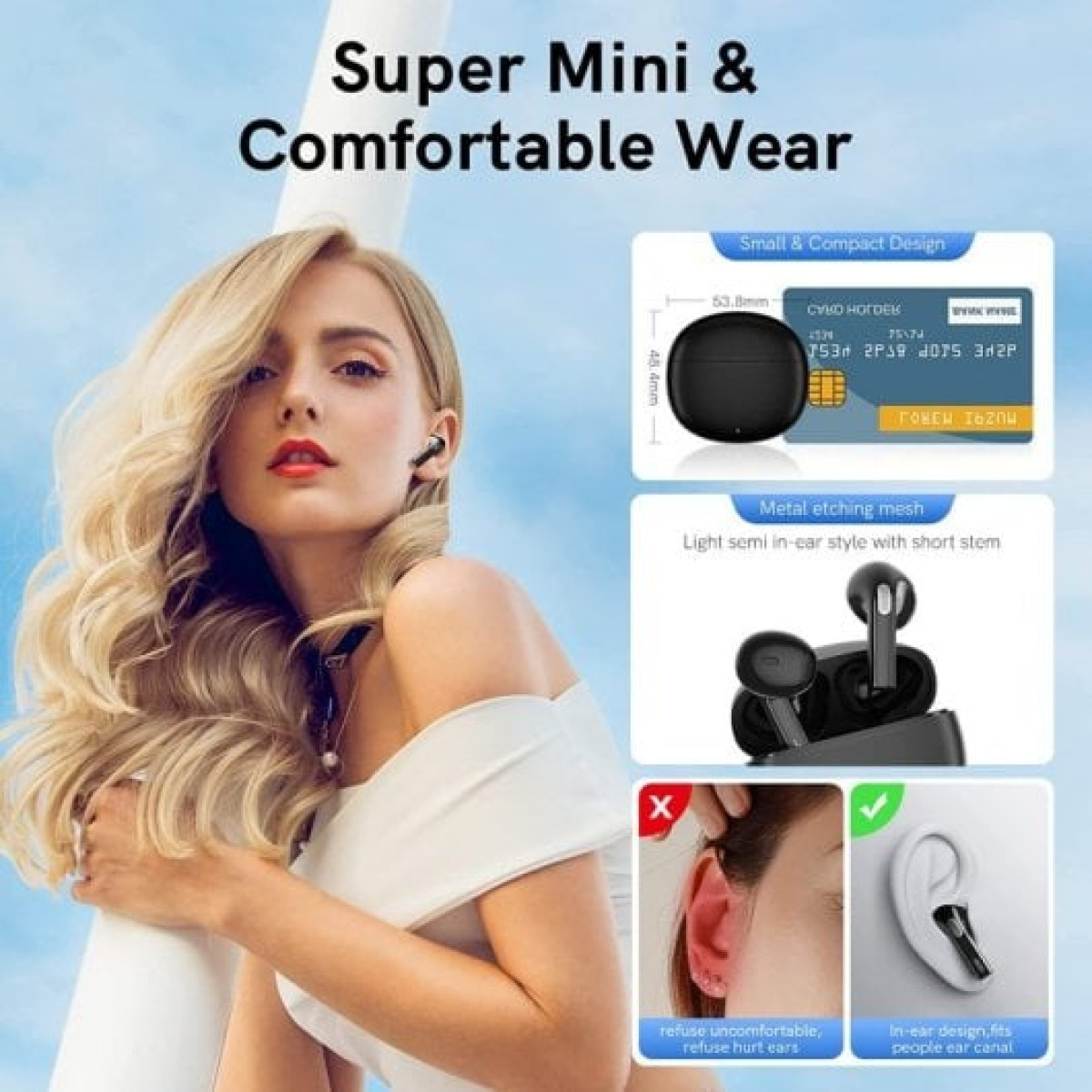 QCY AilyPods T20 Auriculares Bluetooth Pretos