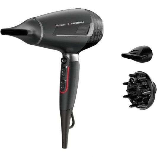 Rowenta K/Pro Stylist Karl Lagerfeld CV887LF0 Secador de Cabelo Profissional 2200W Preto