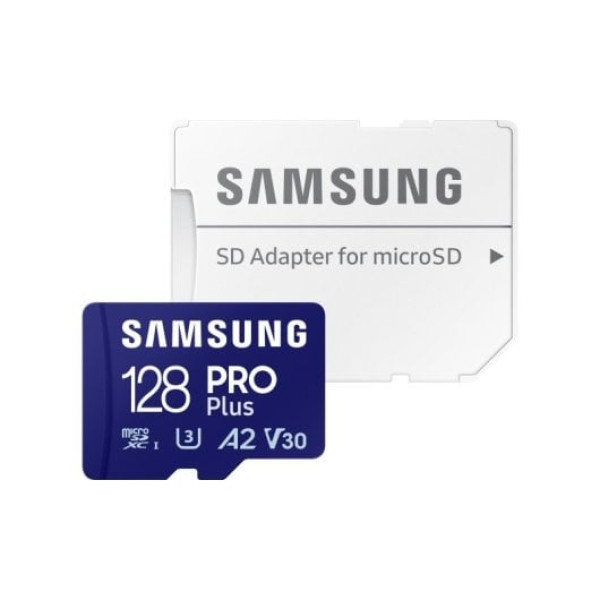 Samsung PRO Plus MicroSDXC 128GB UHS-I U3 A2 V30 Classe 10 com Adaptador SD