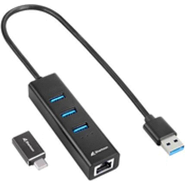 Sharkoon HUB 3X USB 3.2 +RJ45 ALU BLACK