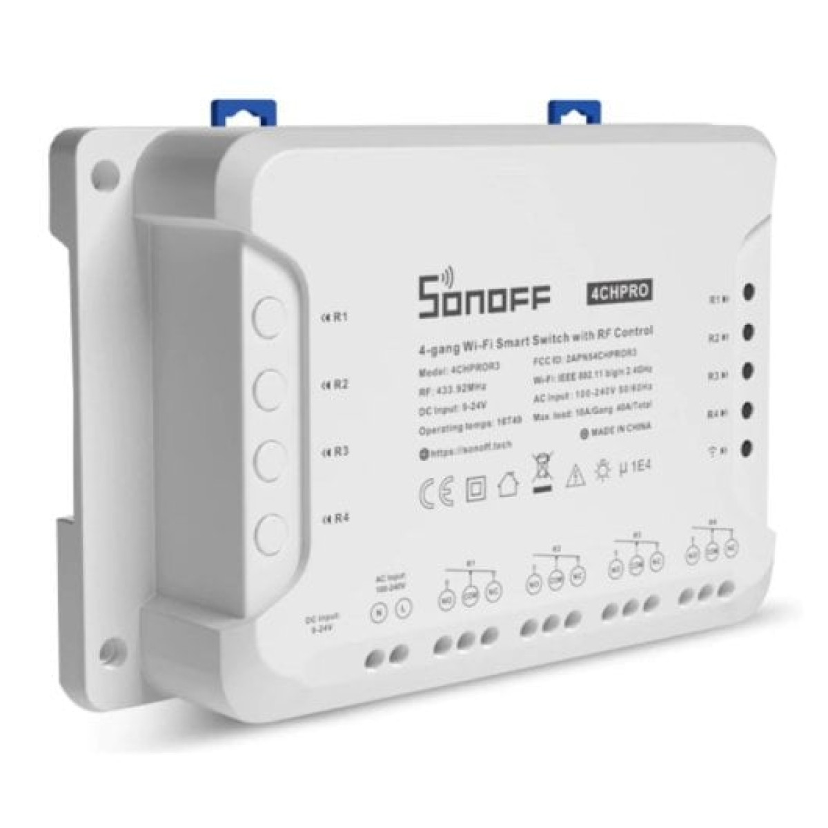 Sonoff 4CH Pro R3 Módulo de 4 Interruptores Inteligentes WiFi Branco