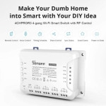 Sonoff 4CH Pro R3 Módulo de 4 Interruptores Inteligentes WiFi Branco
