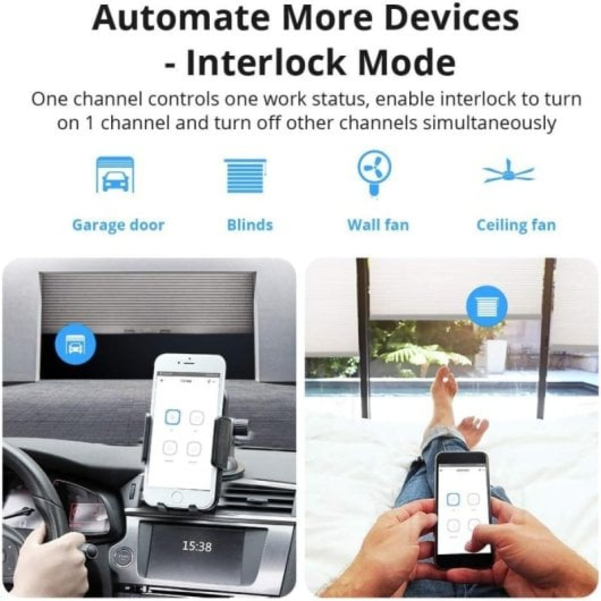 Sonoff 4CH Pro R3 Módulo de 4 Interruptores Inteligentes WiFi Branco