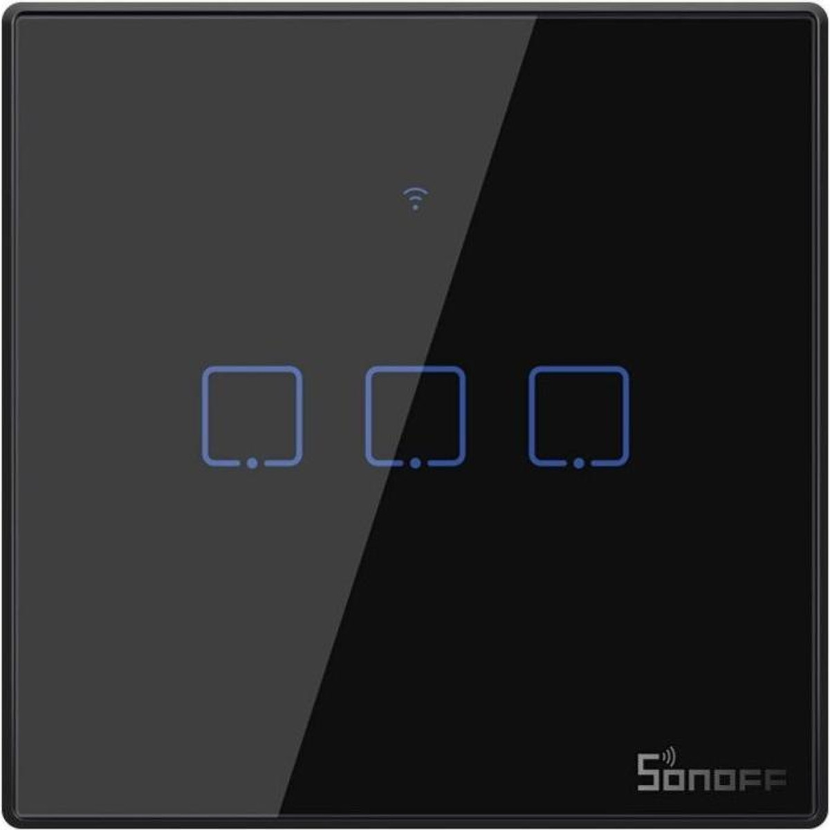 Sonoff T3EU3C - 3-gang Wi-Fi Smart Wall Switch - Black