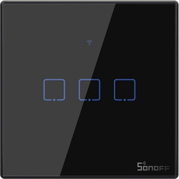 Sonoff T3EU3C - 3-gang Wi-Fi Smart Wall Switch - Black