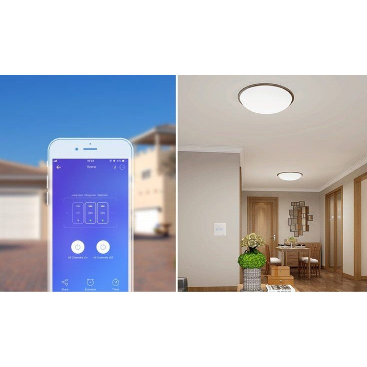 Sonoff T3EU3C - 3-gang Wi-Fi Smart Wall Switch - Black