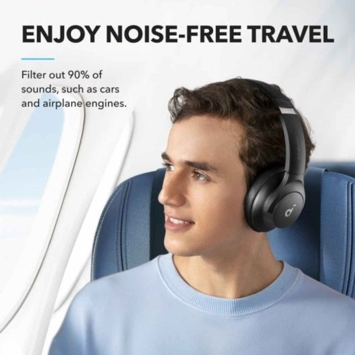 Soundcore Q20i Auscultadores Sem Fios com Cancelamento Ativo de Ruído Híbrido Pretos