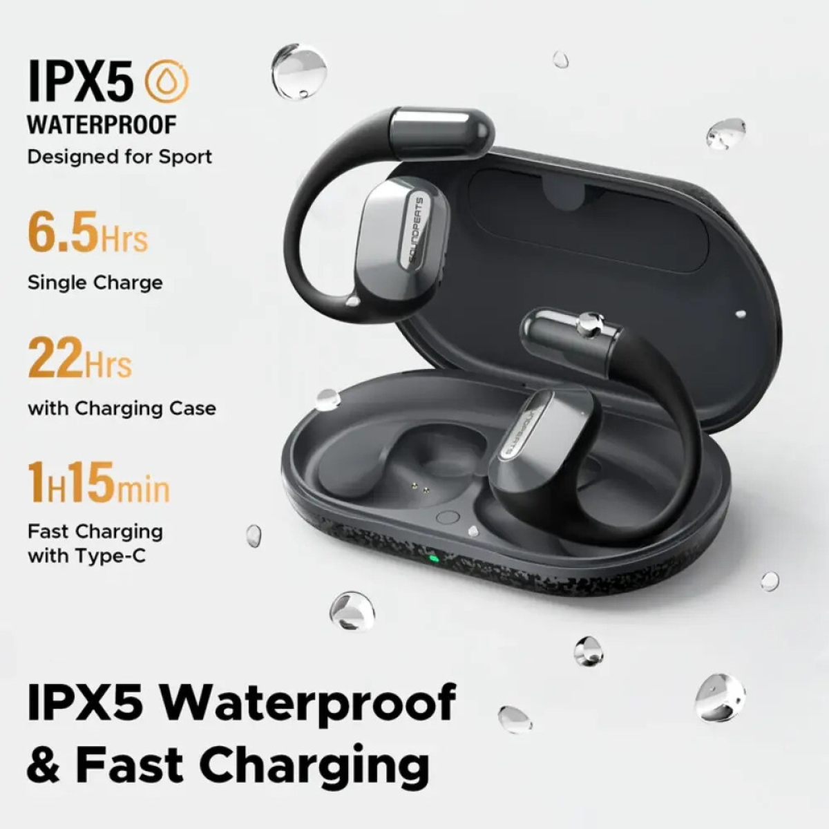 Soundpeats HearFit wireless headphones (black)
