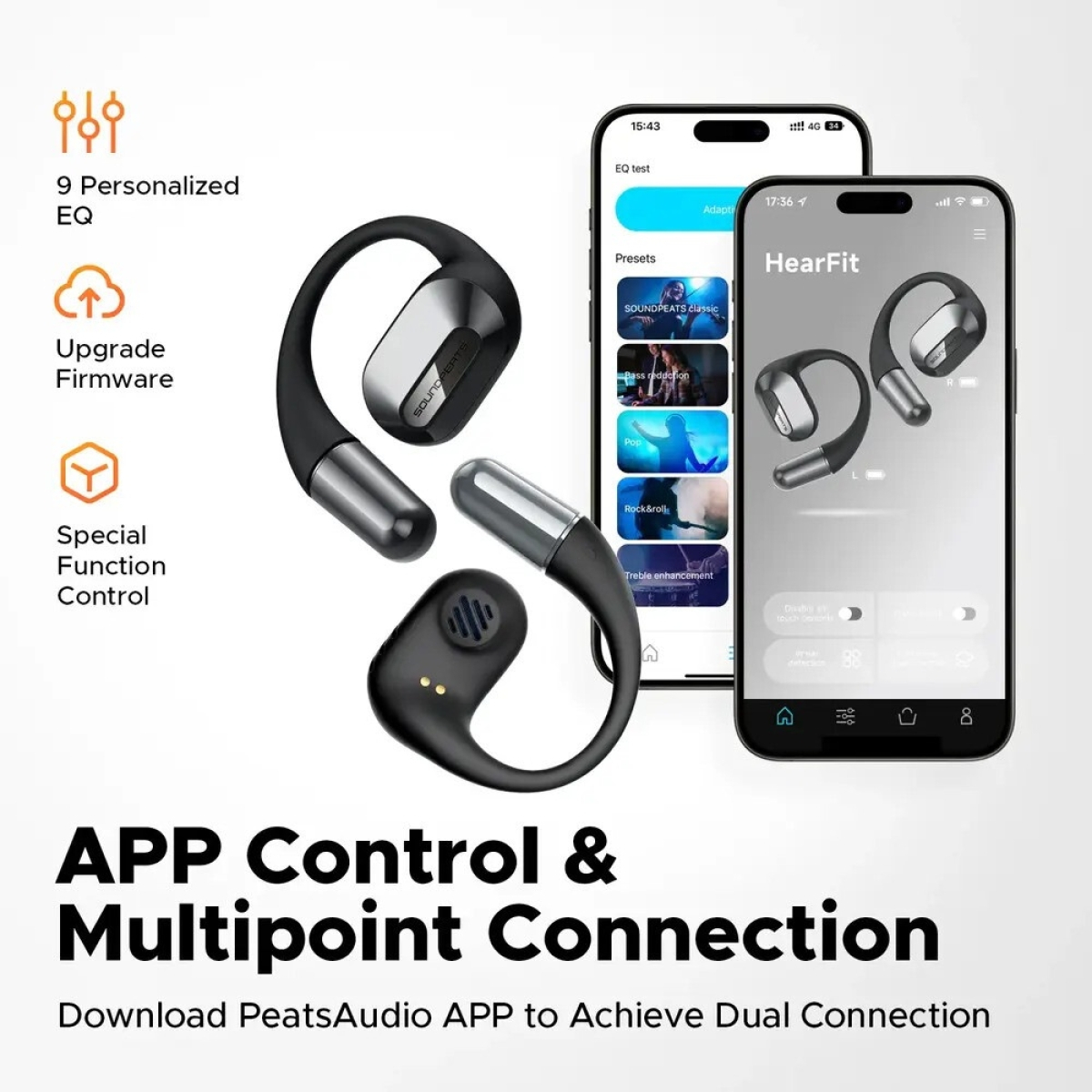 Soundpeats HearFit wireless headphones (black)