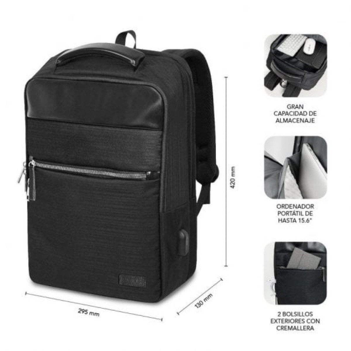 Subblim Business V2 AP Mochila Black Business Backpack para Laptop de até 15,6"