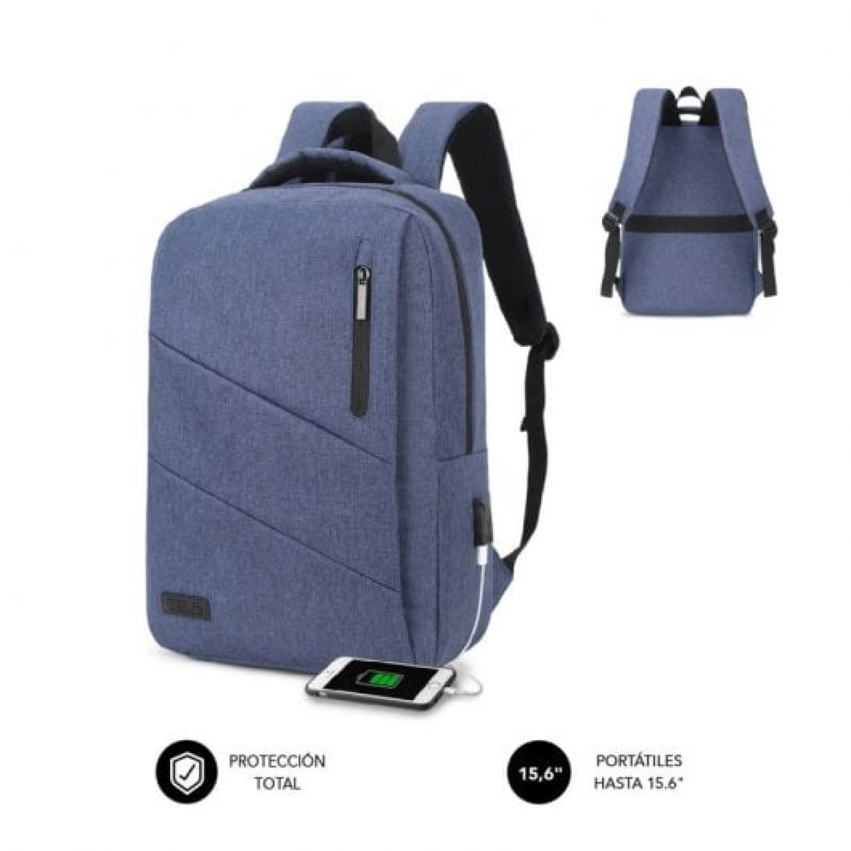Subblim City Backpack Mochila Azul para Portátil hasta 15.6"