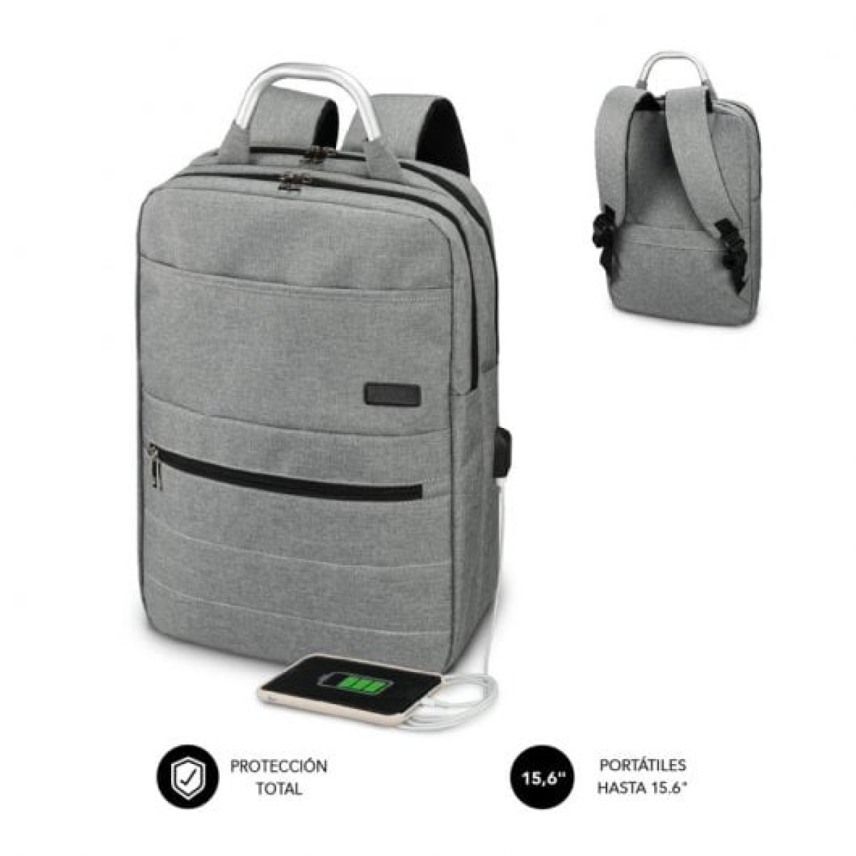 Subblim Elite Airpadding Mochila Gris para Portátil 15.6"