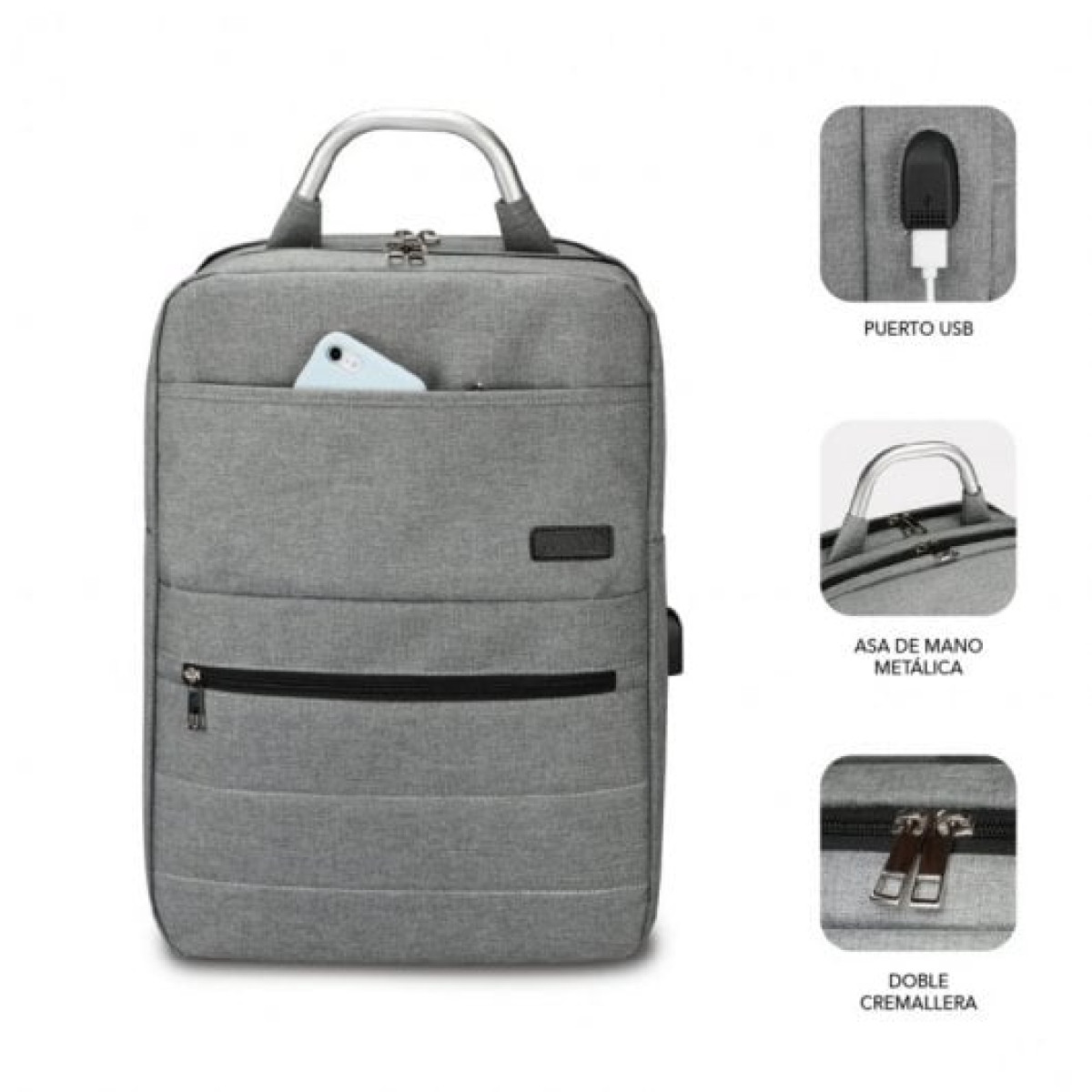 Subblim Elite Airpadding Mochila Gris para Portátil 15.6"