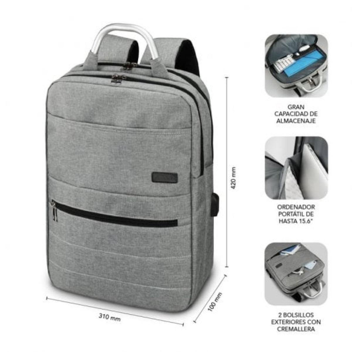 Subblim Elite Airpadding Mochila Gris para Portátil 15.6"