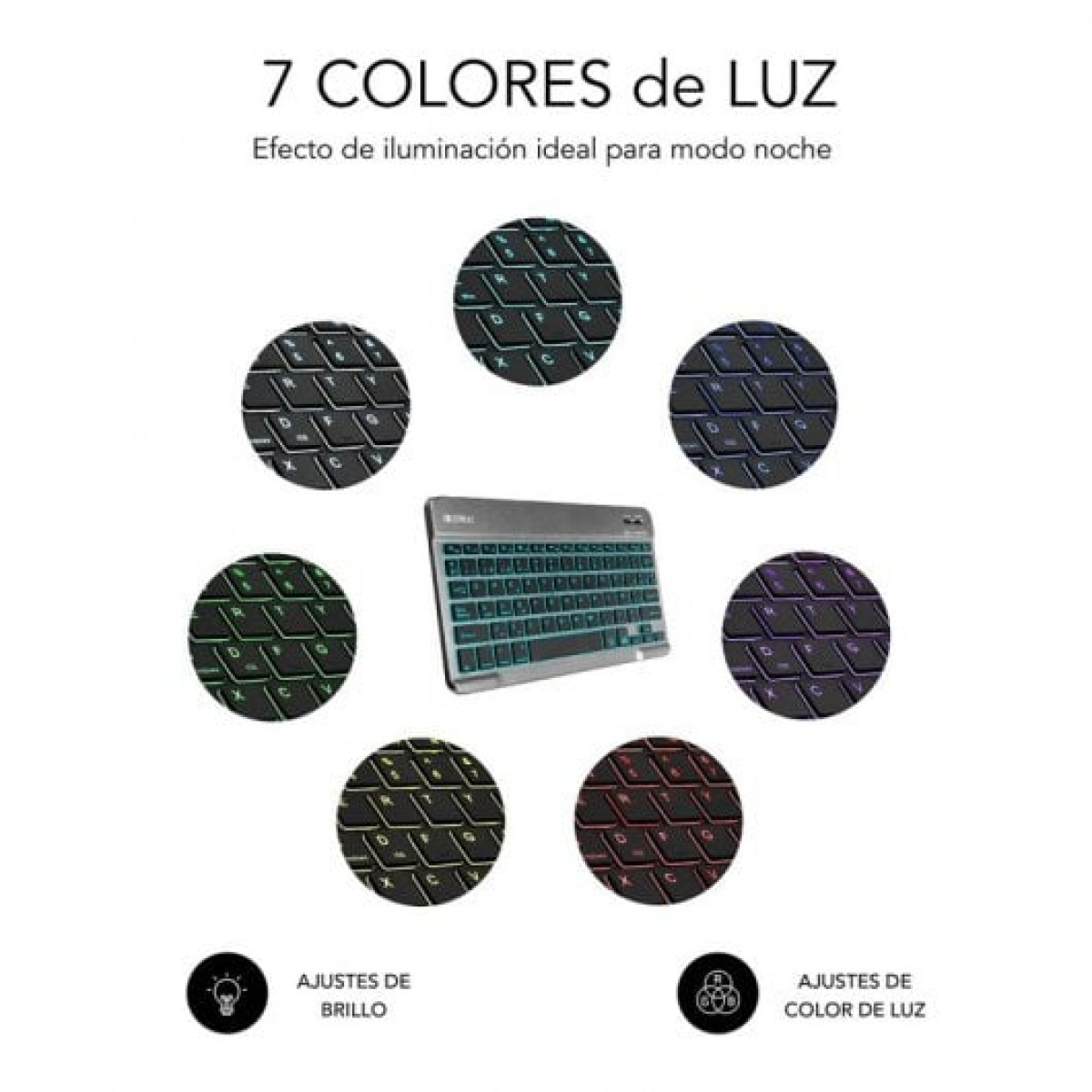 Subblim Smart Backlit Teclado Bluetooth Cinzento