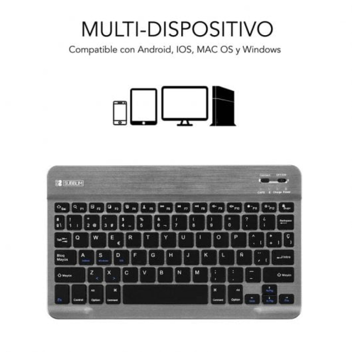 Subblim Smart Teclado Bluetooth Cinzento