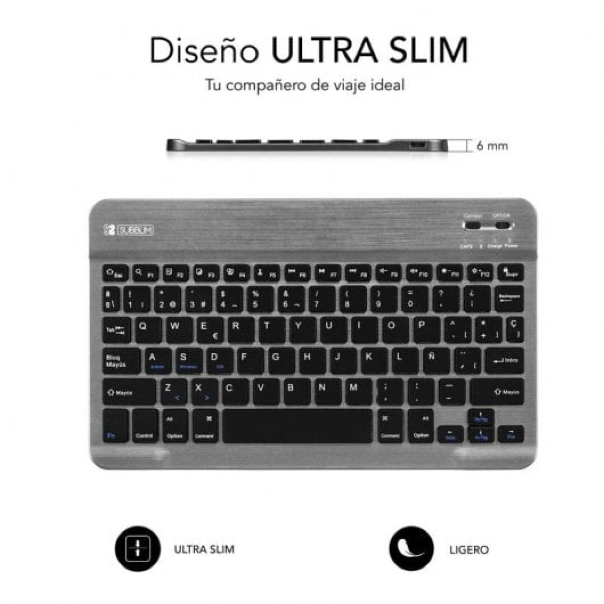 Subblim Smart Teclado Bluetooth Cinzento