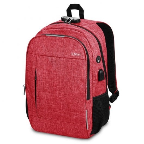 Subblim Urban Lock Mochila para Portátil hasta 16" Roja