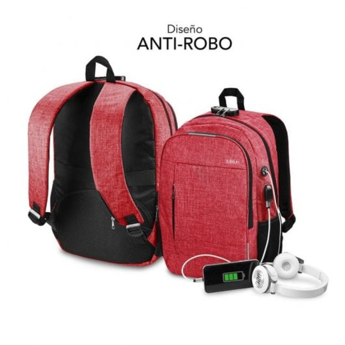 Subblim Urban Lock Mochila para Portátil hasta 16" Roja