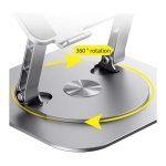 Suporte Giratório LS928 para Tablet e Computador Portátil de Alumínio Cinzento Escuro