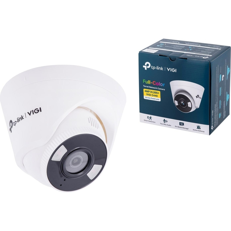 TP-Link VIGI 2.8MM 4MP FULL-COLOUR TURRET NETWORK CAMERA, EQUIPPED POE/12V DC, 2YR