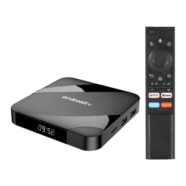 TV98 ATV W2 8K S905W2 4GB/32GB Dual Wifi Android 14 Preto - Android TV