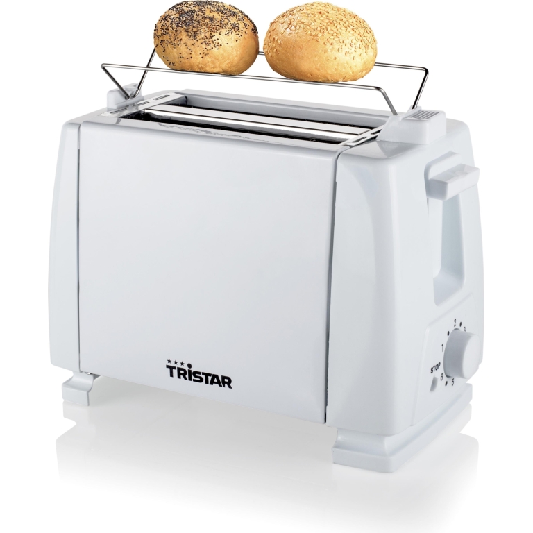 Tristar Br-1009 Toaster, 650 W, metal, 2 slots, white (energy efficiency class A).