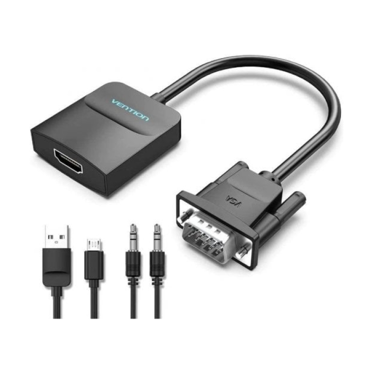 Vention ACNBB VGA macho para cabo conversor fêmea HDMI com áudio 1080p 60Hz 15cm preto