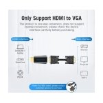 Vention AIDB0 Adaptador Conversor HDMI Macho para VGA Fêmea com Áudio Jack 3.5mm