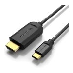 Vention CGUBF HDMI 1.4 USB Tipo C Macho - HDMI Macho 1m Preto - Cabo Preto