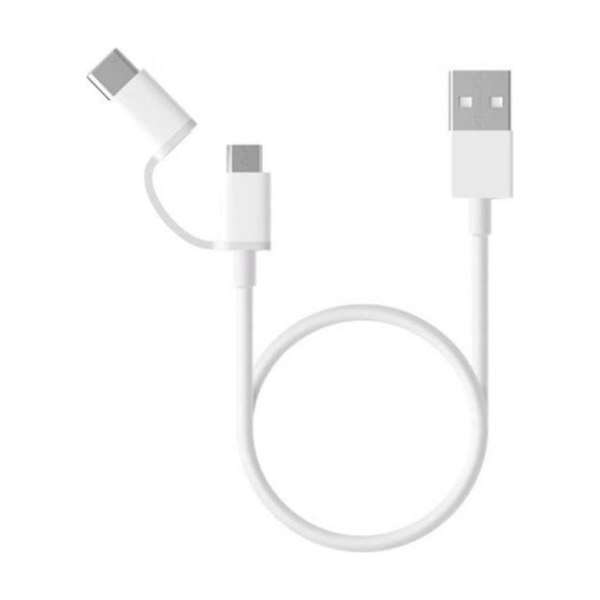 Xiaomi Cabo com Adaptador MicroUSB para USB-C 30cm