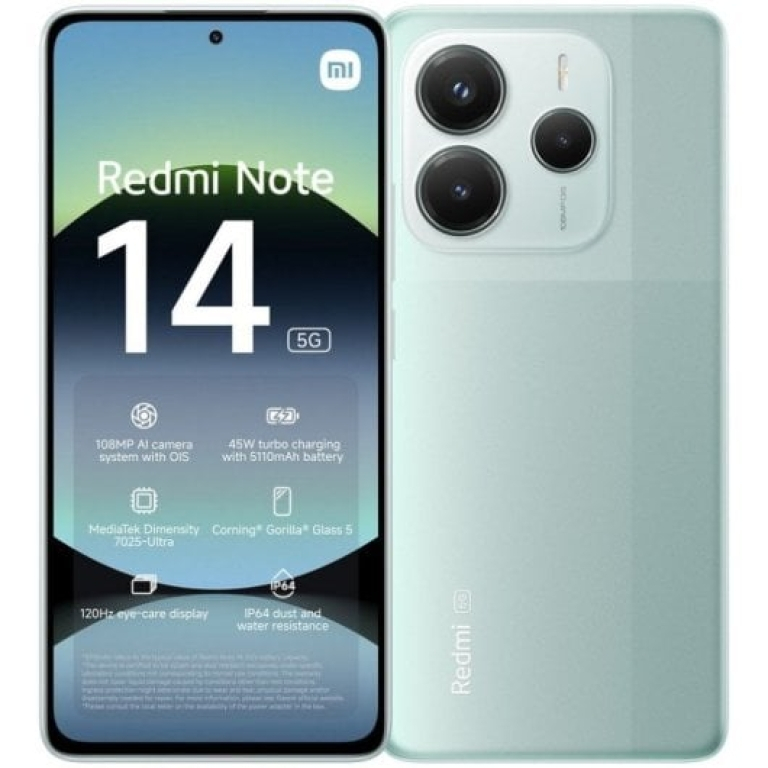 Xiaomi Redmi Note 14 5G 6/128GB Verde Coral Libre