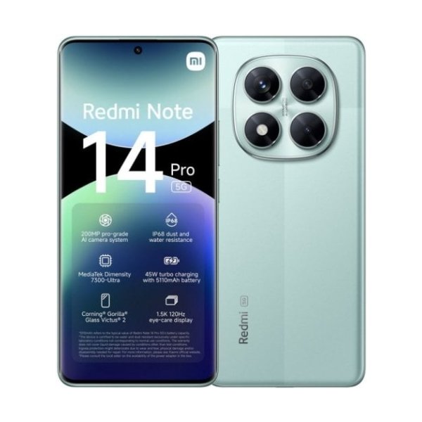 Xiaomi Redmi Note 14 Pro 5G 8/256GB Verde Coral Libre