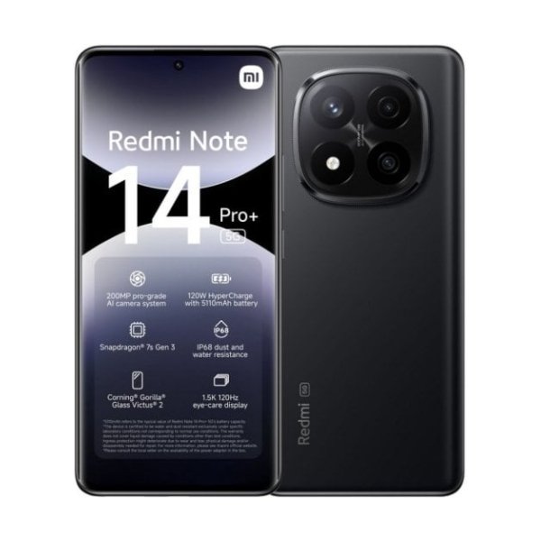 Xiaomi Redmi Note 14 Pro Plus 5G 12GB/512GB/6.67" Preto Meia-Noite