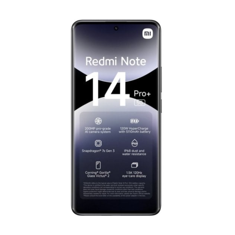 Xiaomi Redmi Note 14 Pro Plus 5G 12GB/512GB/6.67" Preto Meia-Noite