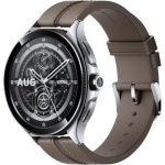 Xiaomi Watch 2 Pro Smartwatch de Caixa Prateada com Bracelete de Couro Castanha